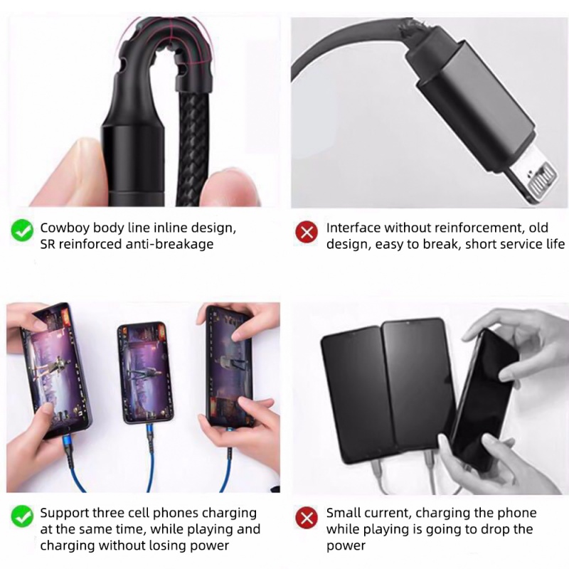 Cáp Sạc Ankndo 3in1 Nhanh USB Type C Bằng Silicon Cho Samsung Andriod phone