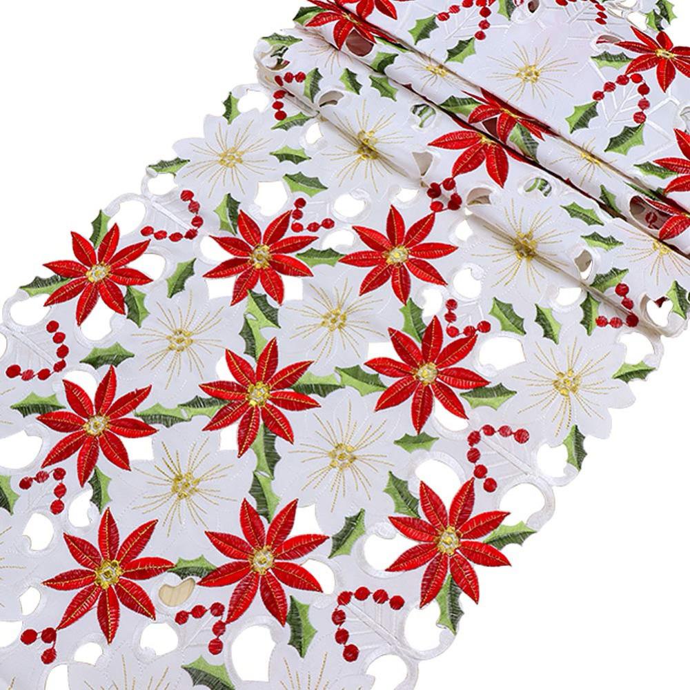 Khăn Trải Bàn Thêu Họa Tiết Trang Trí Tiệc Giáng Sinh / Năm Mới Ốp