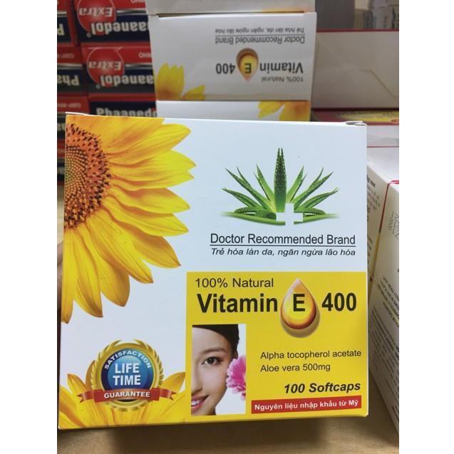 ✅(CHÍNH HÃNG) Viên uống vitamin E 400_100viên kèm tinh chất nha đam_500mg
