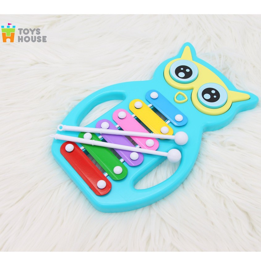 Đồ chơi nhạc cụ- Đàn gõ Xylophone hình cú mèo đáng yêu Toyshouse- Dụng cụ phát triển năng khiếu âm nhạc dành cho bé yêu