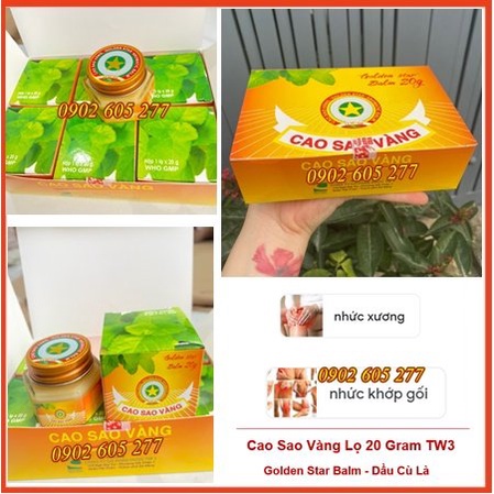 [HÀNG CHÍNH HÃNG] CAO SAO VÀNG (DẦU CÙ LÀ DƯỢC) TRUNG ƯƠNG 3 - 20GR