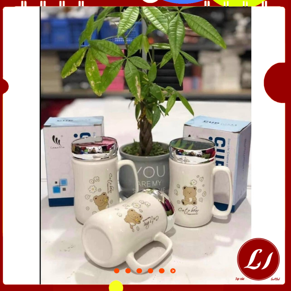 LY SỨ GIỮ NHIỆT nắp gương loại 400 ml - Labi