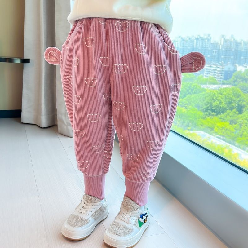 Quần Legging Vải Nhung Kẻ Sọc Phong Cách Nhật Hàn Thời Trang Xuân Thu Mới 2022 Cho Bé Gái