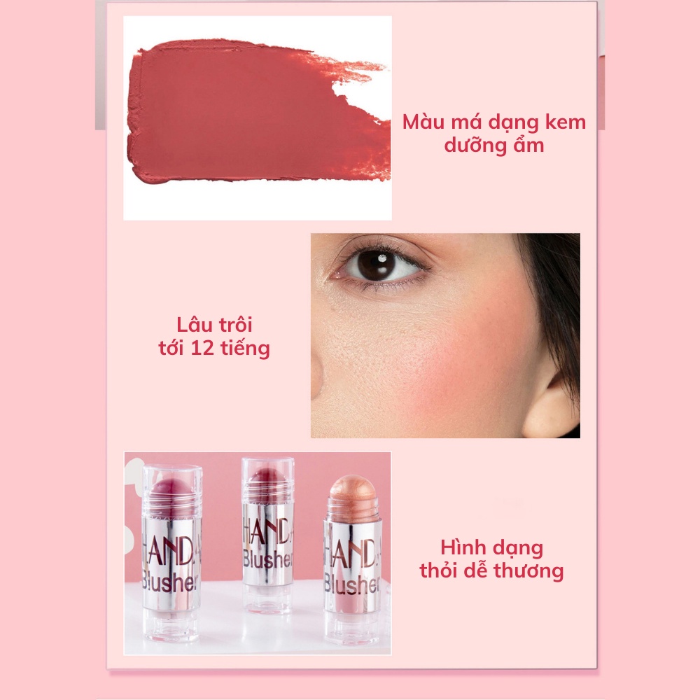 Kem Má Dạng Thỏi HANDAIYAN Pen Bush Strip Cream Blush Stick Rouge Dưỡng Ẩm Bền Màu Lâu Trôi C6