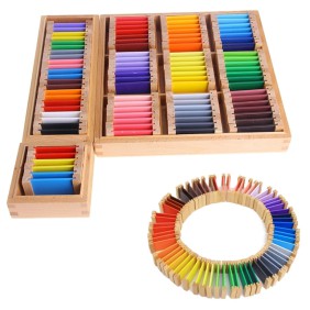 Giáo cụ montessori - Bộ 3 bảng màu giúp bé phân loại màu sắc - Swatches