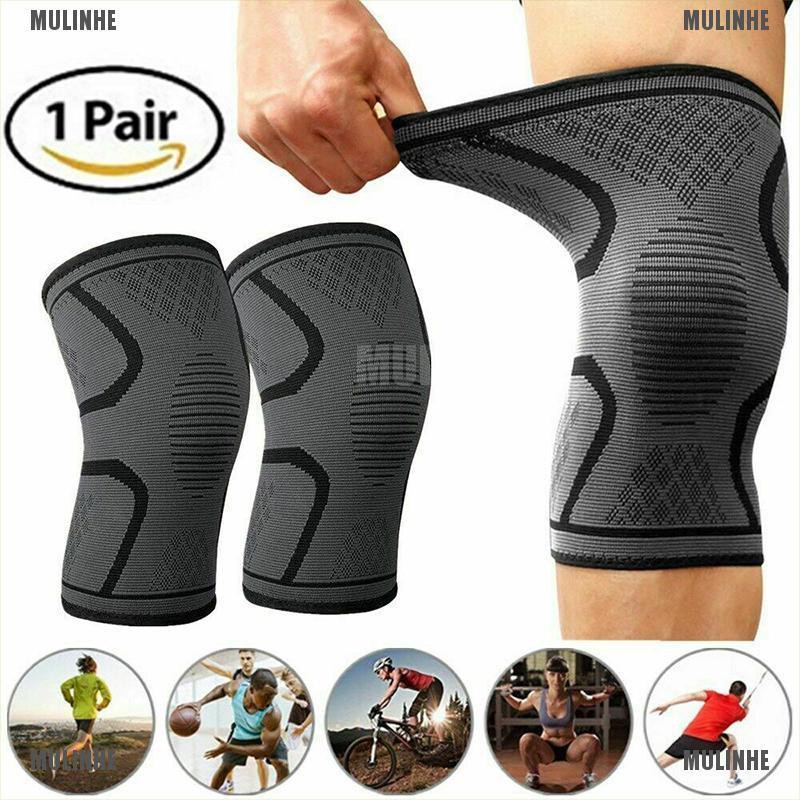 Set 2 Băng Nén Bảo Vệ Đầu Gối Hỗ Trợ Giảm Đau Khớp Khi Chơi Thể Thao