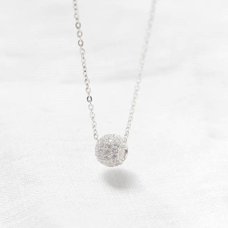 Dây chuyền bạc ta mặt cầu đính đá lấp lánh, dây chuyền bạc ta chính hãng bền đẹp, bảo hành trọn đời
