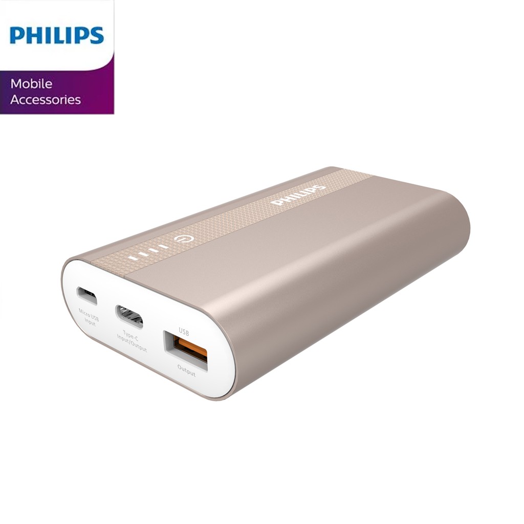 Pin sạc dự phòng Philips DLP2101QCH 10000mAh QC 3.0 tích hợp cổng USB-C - Bảo hành 2 năm