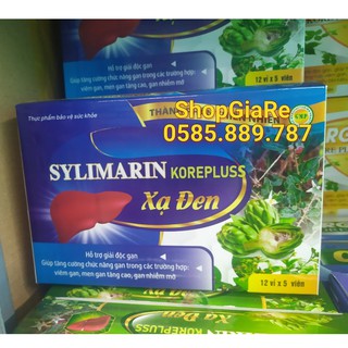 Sylimarin kore pluss xạ đen bổ gan, mát gan, giải độc, hạ men gan, tăng cường chức năng gan silymarin