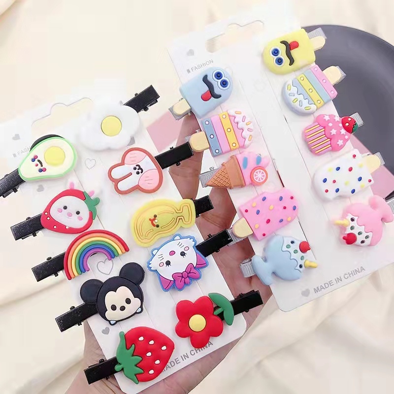 Kẹp Tóc Hình Cây Kem Hoạt Hình Dễ Thương Cho Bé Gái