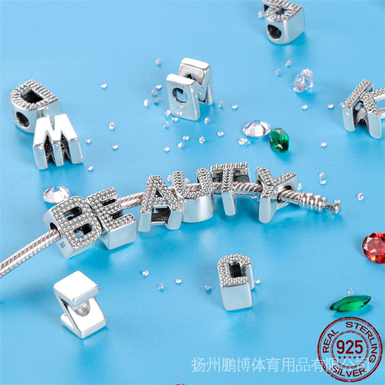 Charm tên chữ cái A-Z Pandach bạc sterling 925 Pandora 100% chính hãng cho mặt vòng tay
