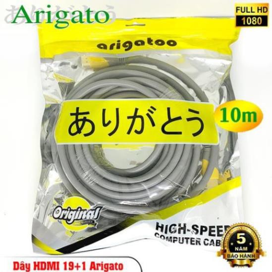Cáp HDMI ARIGATO 10M lõi đồng HDTV 4K*2K (19+1) - Dây HDMI To HDMI tròn chuẩn FULL HD 1080p