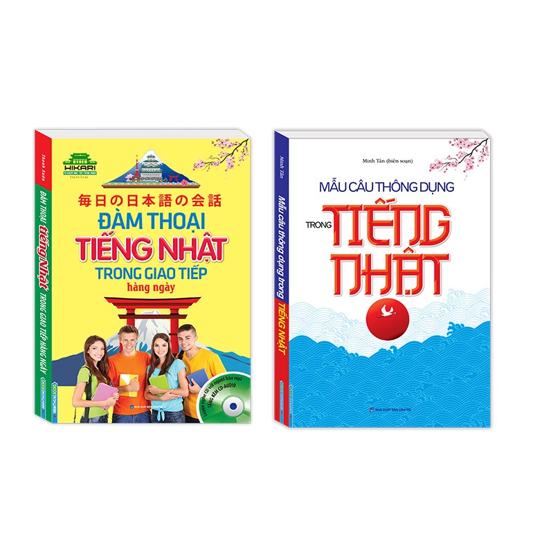 Sách - Combo 2 cuốn Đàm thoại tiếng Nhật trong giao tiếp hằng ngày (kèm CD)+Mẫu câu thông dụng trong tiếng Nhật (bìa mềm