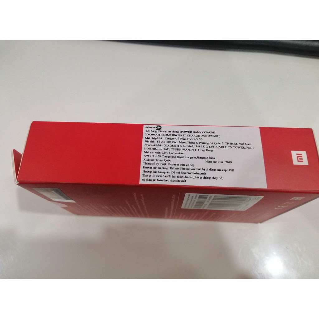 Pin Sạc Dự Phòng Xiaomi Redmi 20000mAh - Hàng Chính Hãng Digiworld - Bảo Hành 6 Tháng 1 Đổi 1