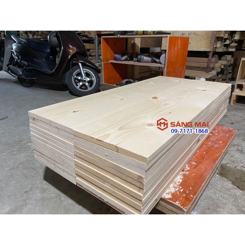 [MS60] Tấm gỗ thông mặt rộng 28cm x dày 2cm x dài 1m2 + láng nhẵn mịn 4 mặt