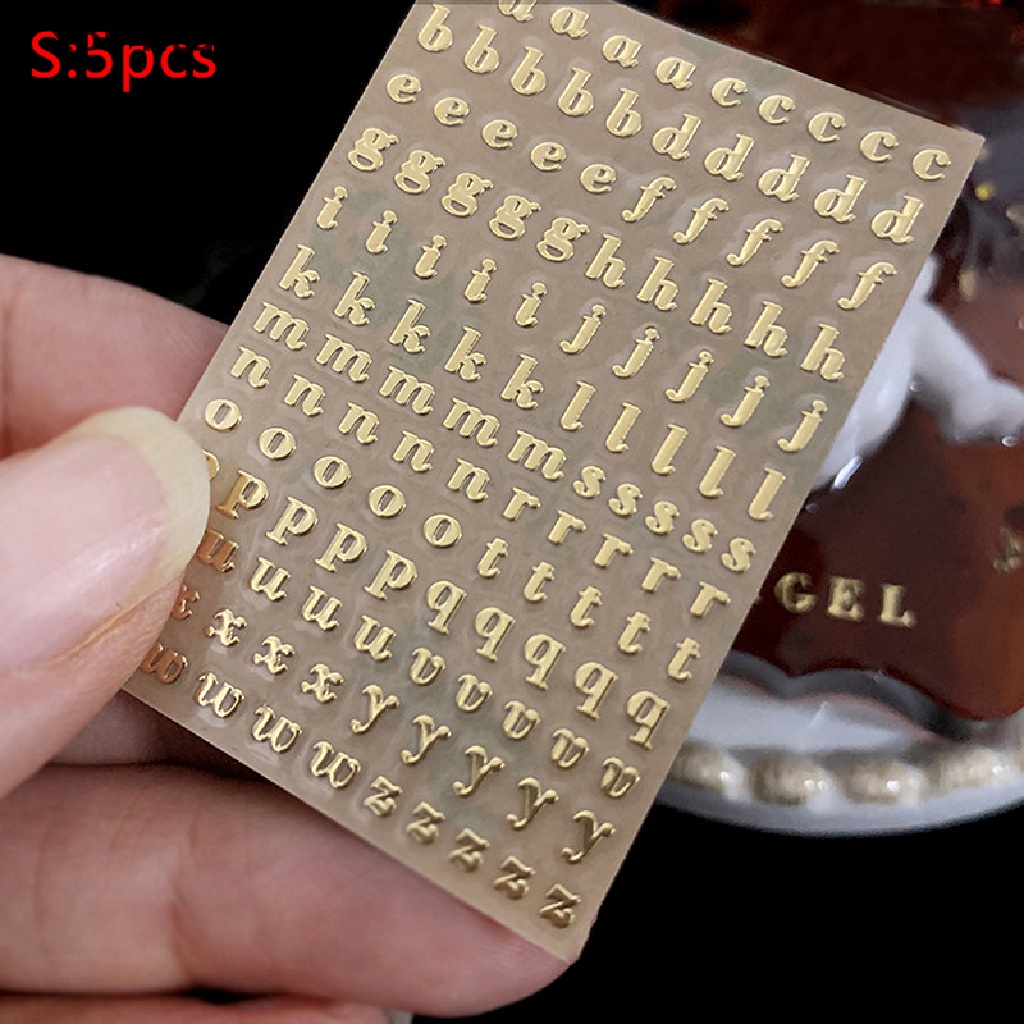 Bộ 5 Miếng Dán Chữ Cái Tiếng Anh Lấp Lánh