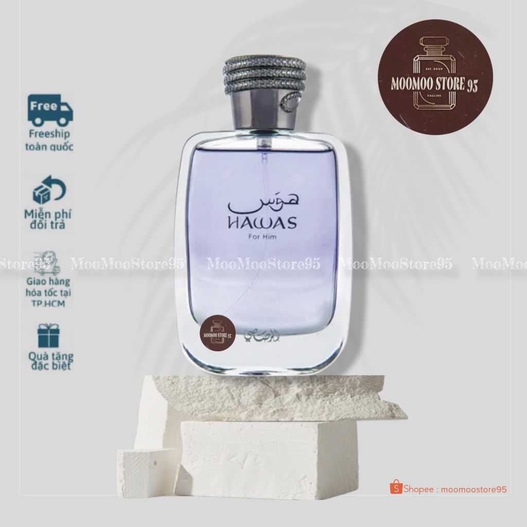 -𝐌𝐨𝐨𝐌𝐨𝐨- Rasasi Hawas For Him |  Nước Hoa Nam | Tươi mát và trẻ trung