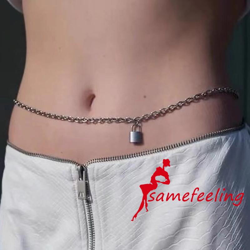 Sf Dây Xích Đeo Thắt Lưng Có Khóa Điều Chỉnh Được Phong Cách Punk Hip Hop Cho Nữ