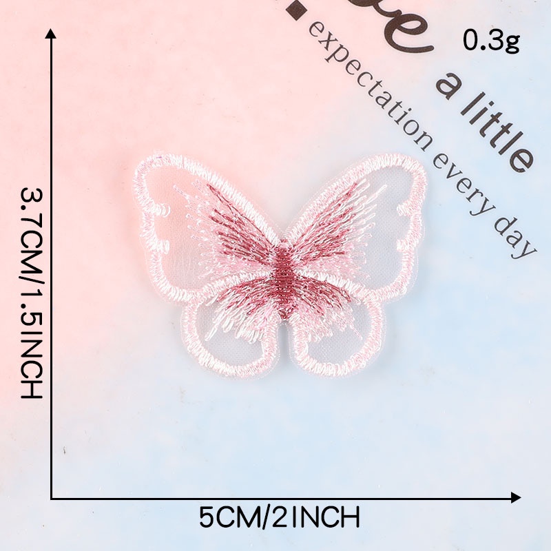 Miếng Dán Ủi Quần Áo Thêu Hình Bướm Hoạt Hình Dễ Thương DIY