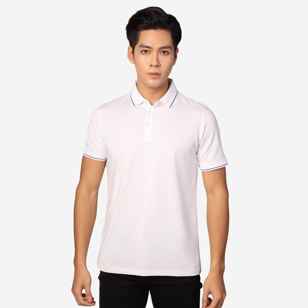 Áo thun polo nam Palamo chính hãng, coolmax trắng, bền đẹp thoáng mát
