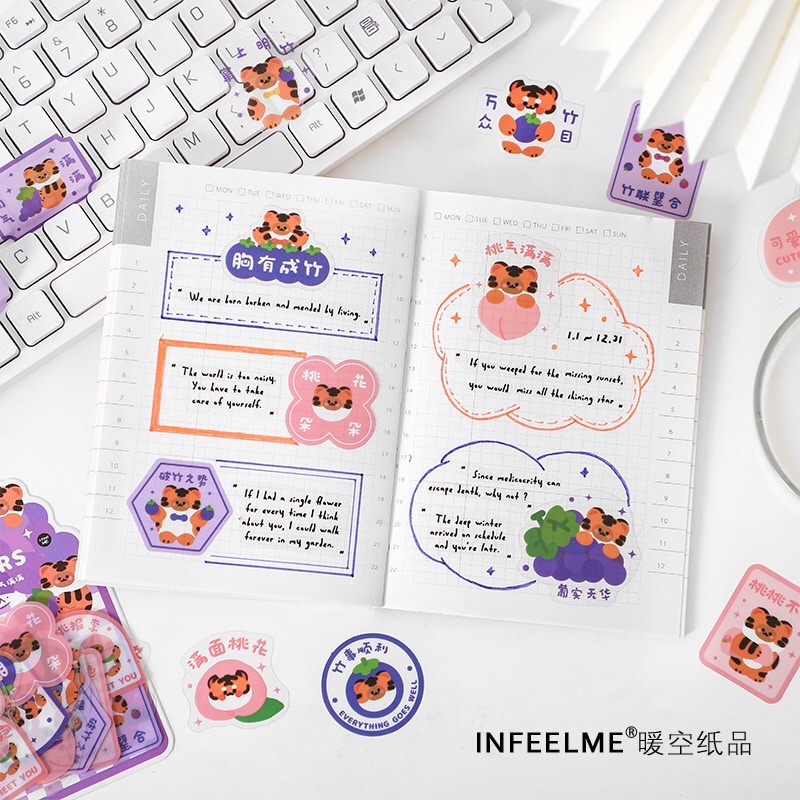 Túi 40 sticker hình dán nhựa PVC chống thấm