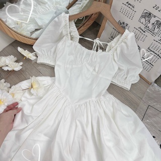 ĐẦM CỔ U TAY PHỒNG HỞ LƯNG