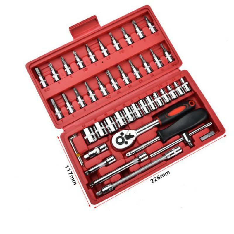 💥BỘ DỤNG CỤ SỬA CHỮA ĐA NĂNG 46 CHI TIẾT BẰNG THÉP KHÔNG GỈ💥