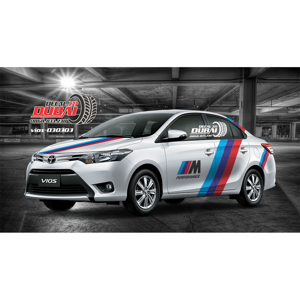 Tem dán sườn xe vios