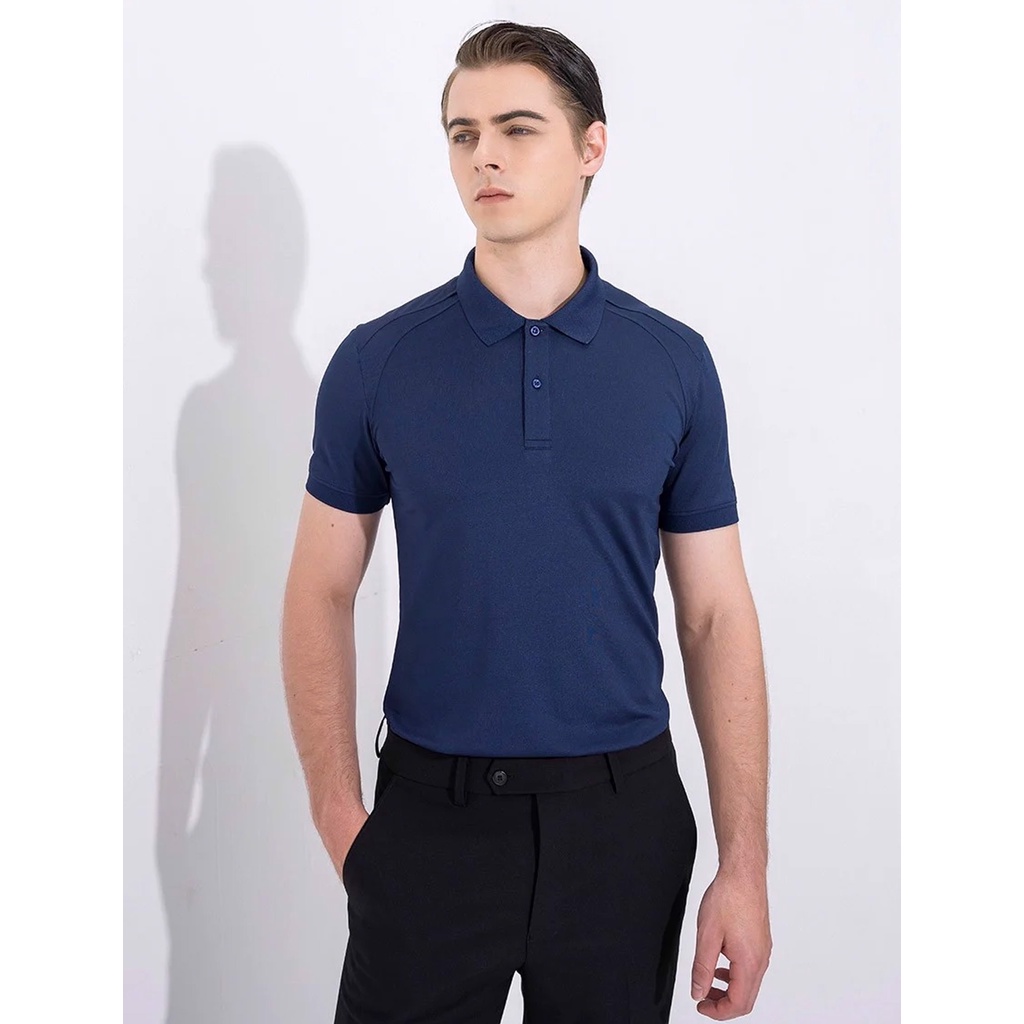 Áo thun polo nam ngắn tay có cổ trơn màu xanh tím Biluxury 4APCB001TTS