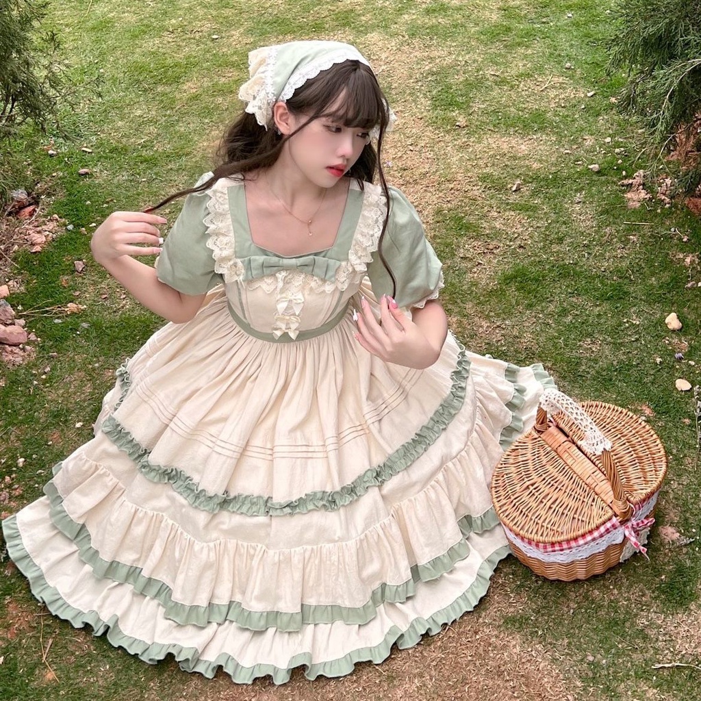 [NANAKO] Đầm Tay Ngắn Kiểu Lolita Xinh Xắn | BigBuy360 - bigbuy360.vn