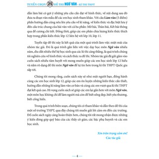 Tuyển Chọn 25 Đề Thi Ngữ Văn – Kì Thi THPT