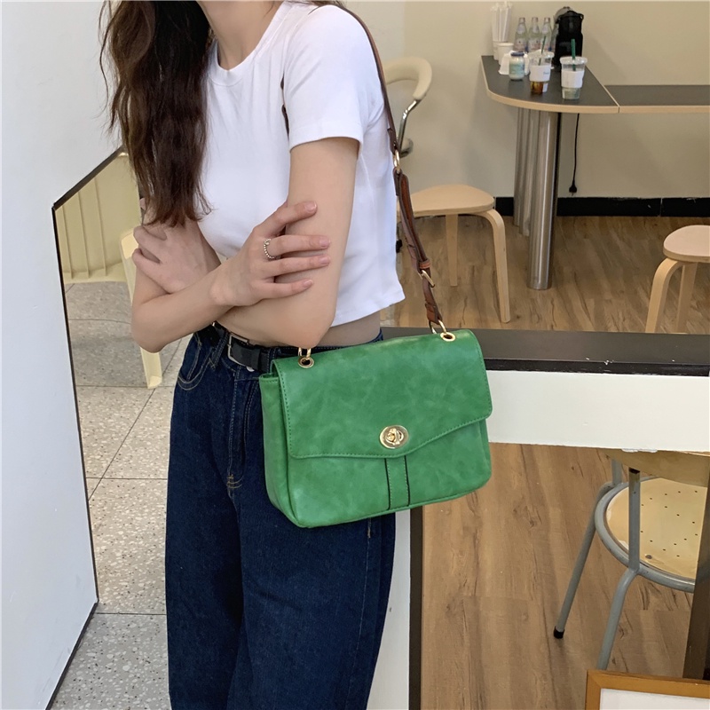 Túi đeo chéo messenger IELGY thiết kế kết cấu mịn phong cách đơn giản retro đa năng thời trang