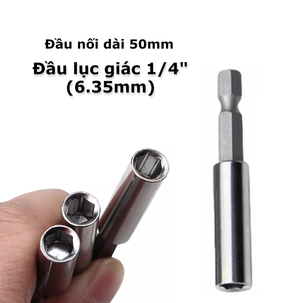 Đầu nối dài cho đầu vít lục giác 1/4" dài 50mm, cán nối dài