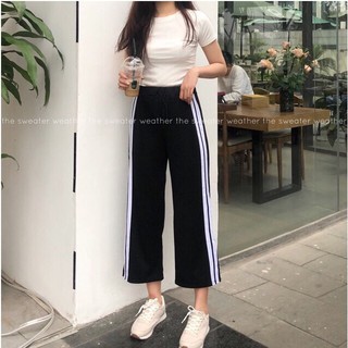 QUẦN CULLOTES SỌC XẺ GẤU - QUẦN ỐNG RỘNG HOT - (Sp sẵn)