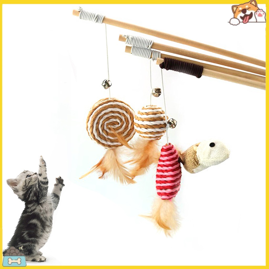 Cần câu đồ chơi cho mèo cưng
