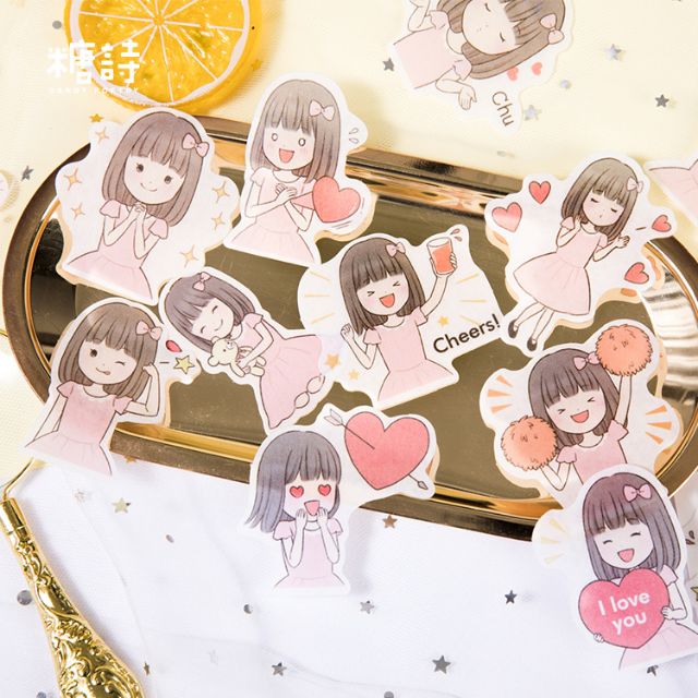 Túi 40 sticker, hình dán chipi trang trí sổ