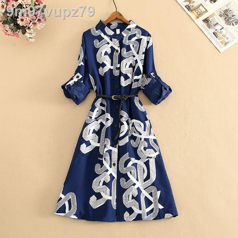 Áo sơ mi dài tay cổ polo nữ thiết kế mùa xuân cảm giác thích hợp ren lên eo giữa trên đầu gối