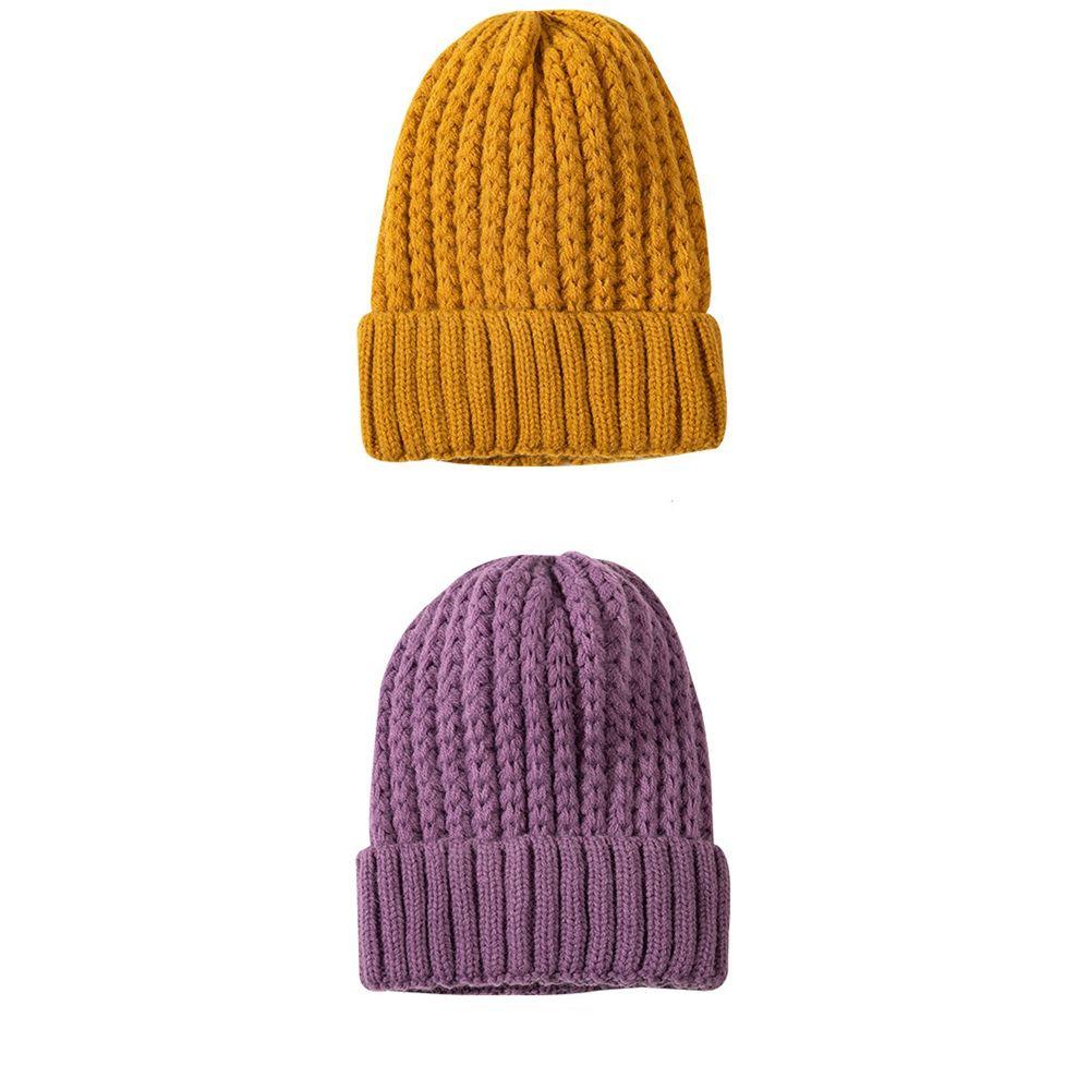 Mũ Len Beanie Màu Ngà Dễ Thương Thời Trang Mùa Đông Cho Nữ