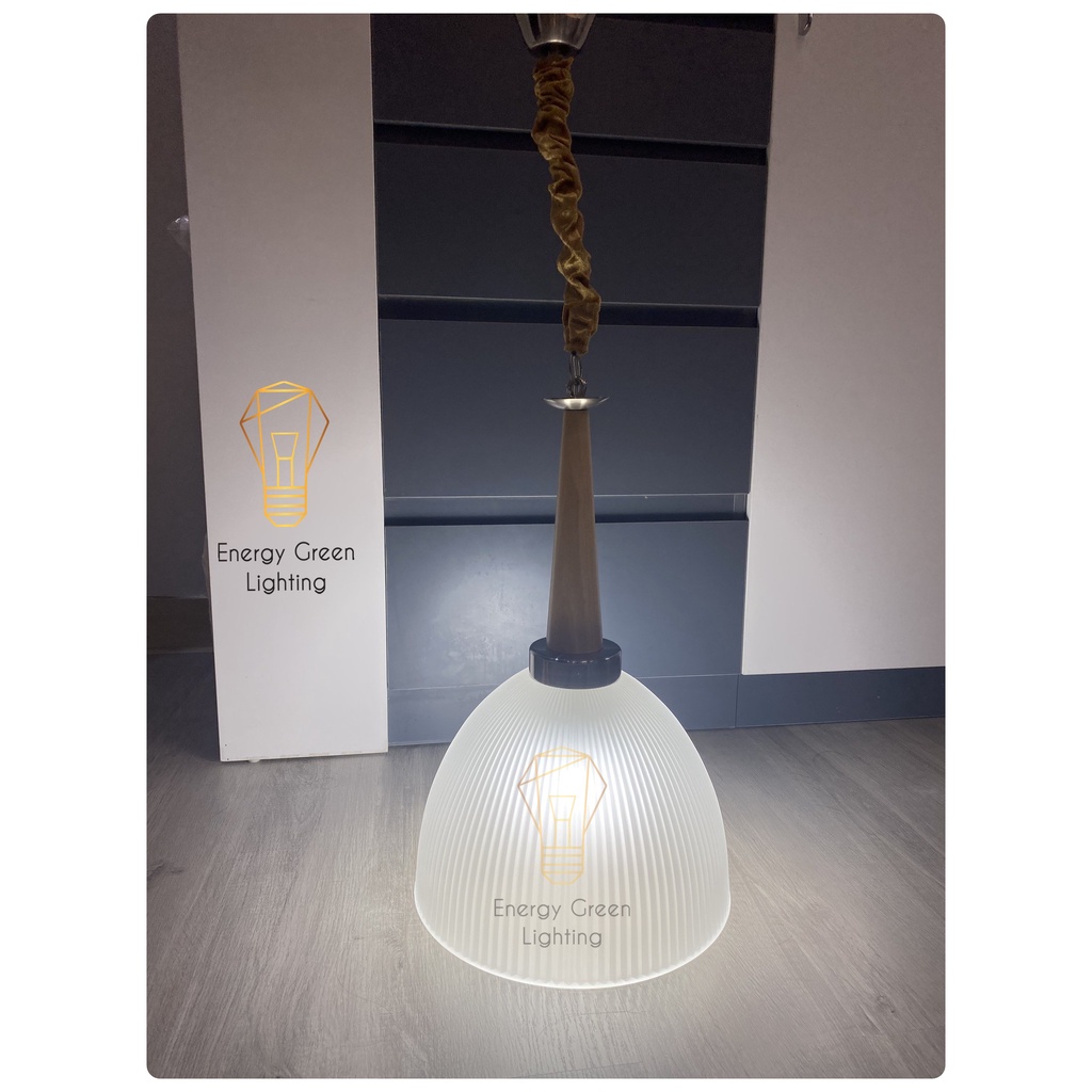Đèn thả trần Energy Green Lighting decor cao cấp chao thuỷ tinh đui gỗ phong cách tân cổ điển HY-08L - Bảo hành 12 táng