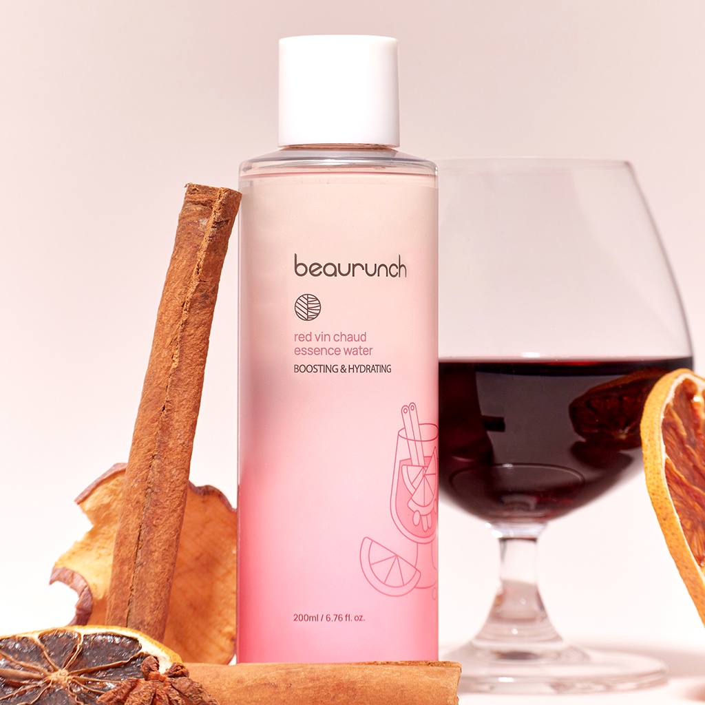 Nước dưỡng da thuần chay chiết xuất vang đỏ cấp ẩm thức thì Beaurunch Red Vin Chaud Essence Water