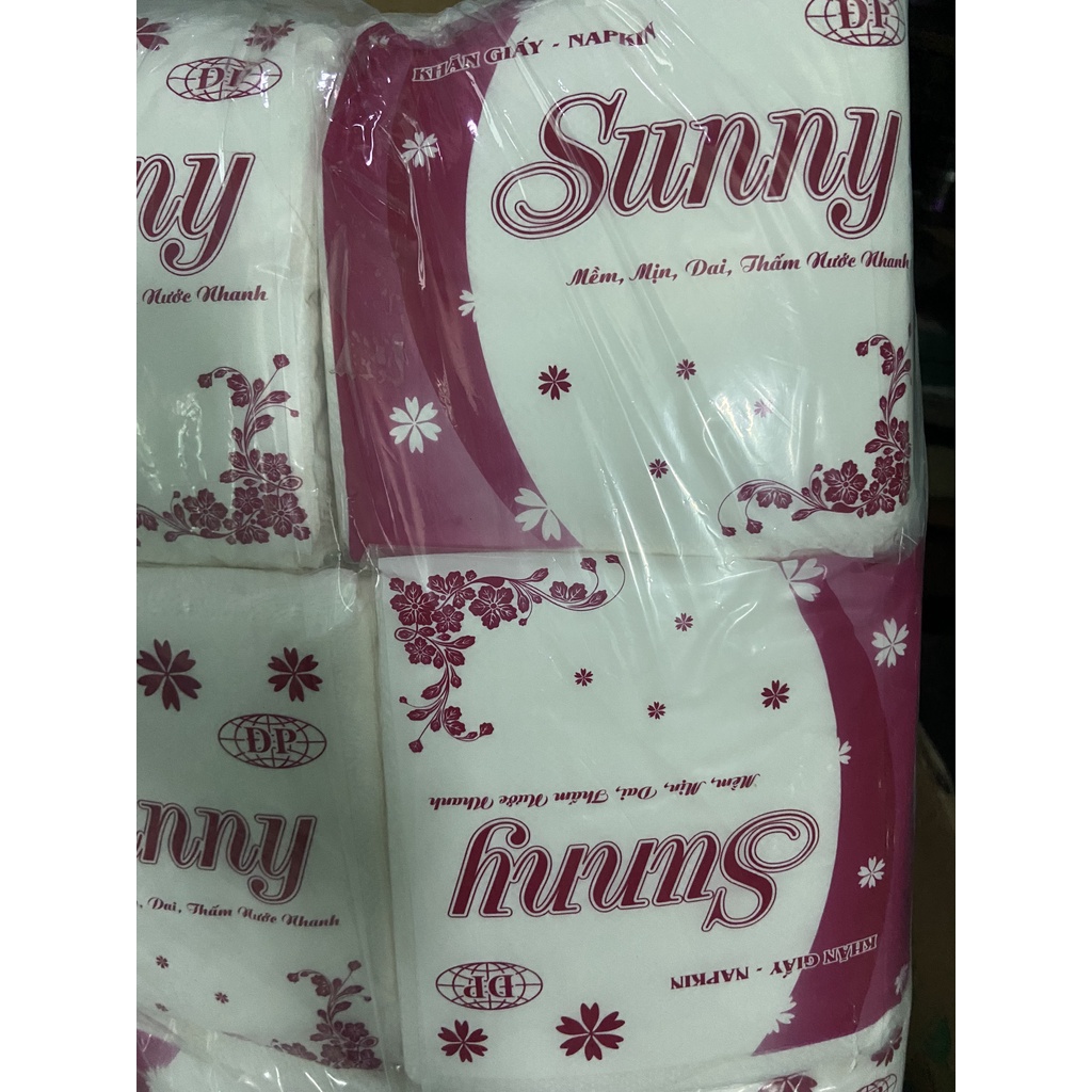 KHĂN GIẤY NAPKIN- Giấy vuông SUNNY MỀM DAI MỊN THẤM NƯỚC NHANH