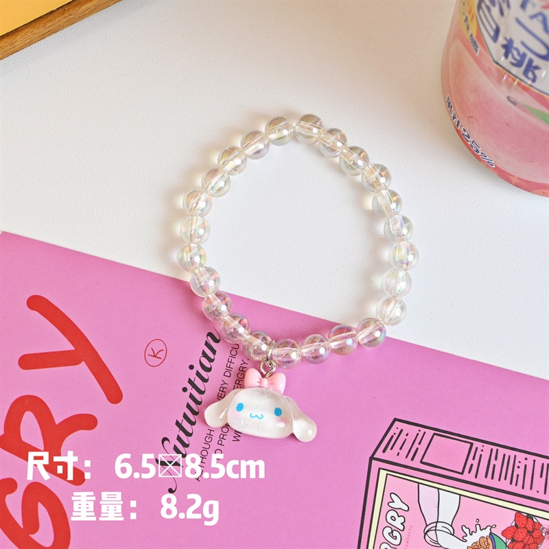 Vòng Tay Dây Cao Su Mặt Hình Cún Melody Kuromi Cinnamon Hoạt Hình Nhật Bản Đáng Yêu