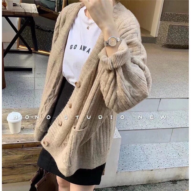 KHOÁC LEN CARDIGAN BASIC SIÊU HOT, LEN VẶN THỪNG , LEN QC CAO CẤP