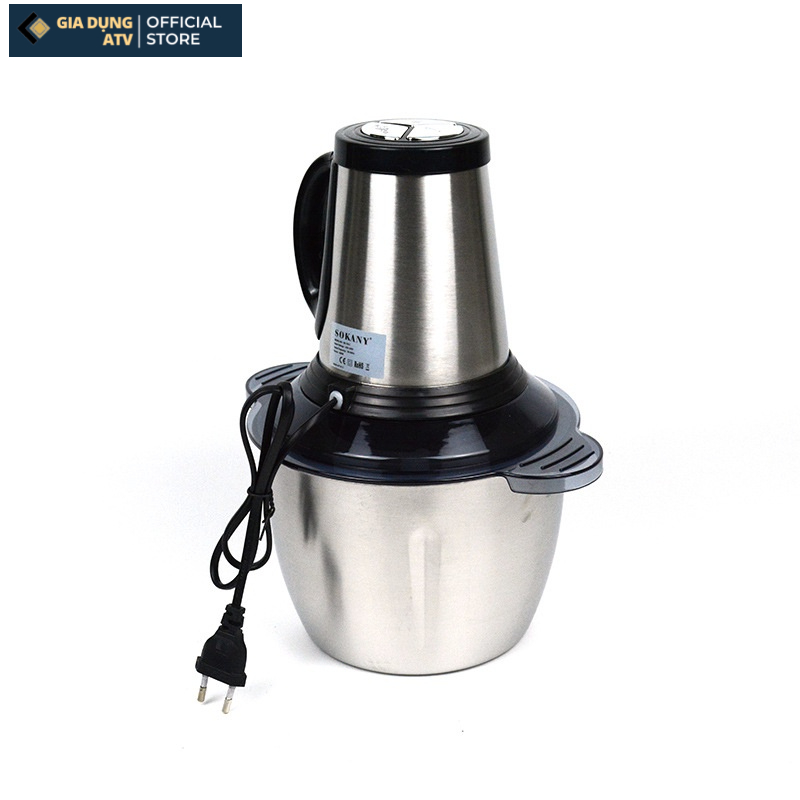 Máy xay thịt , máy xay đa năng Sokany 4 lưỡi , cối 3L Inox 304 công suất lớn 600w Hàng chính hãng BH 12 tháng
