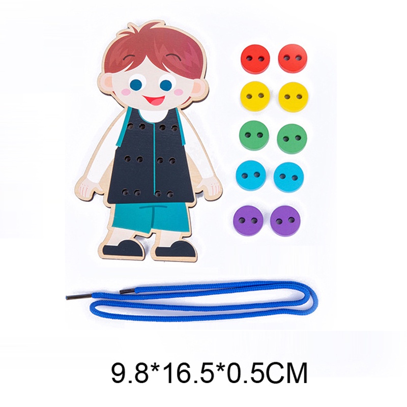 Montessori Đồ Chơi May Vá Bằng Gỗ Cho Bé Mẫu Giáo