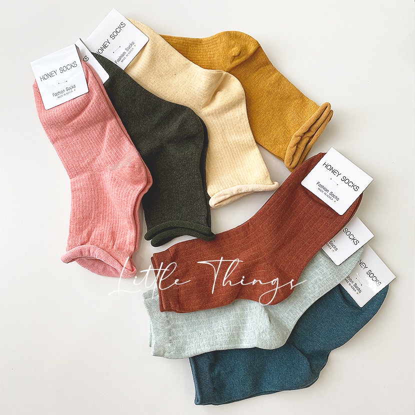 Tất vớ cao cổ hãng "Honey Socks" Made in Korea phong cách vintage Hàn Quốc
