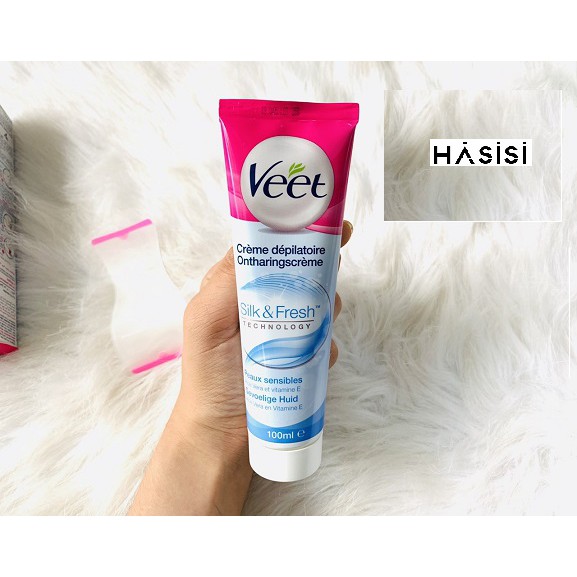 Kem Tẩy Lông Cho Da Nhạy Cảm VEET SILK & FRESH TECHNOLOGY SENSITIVE SKIN 100ML | BigBuy360 - bigbuy360.vn