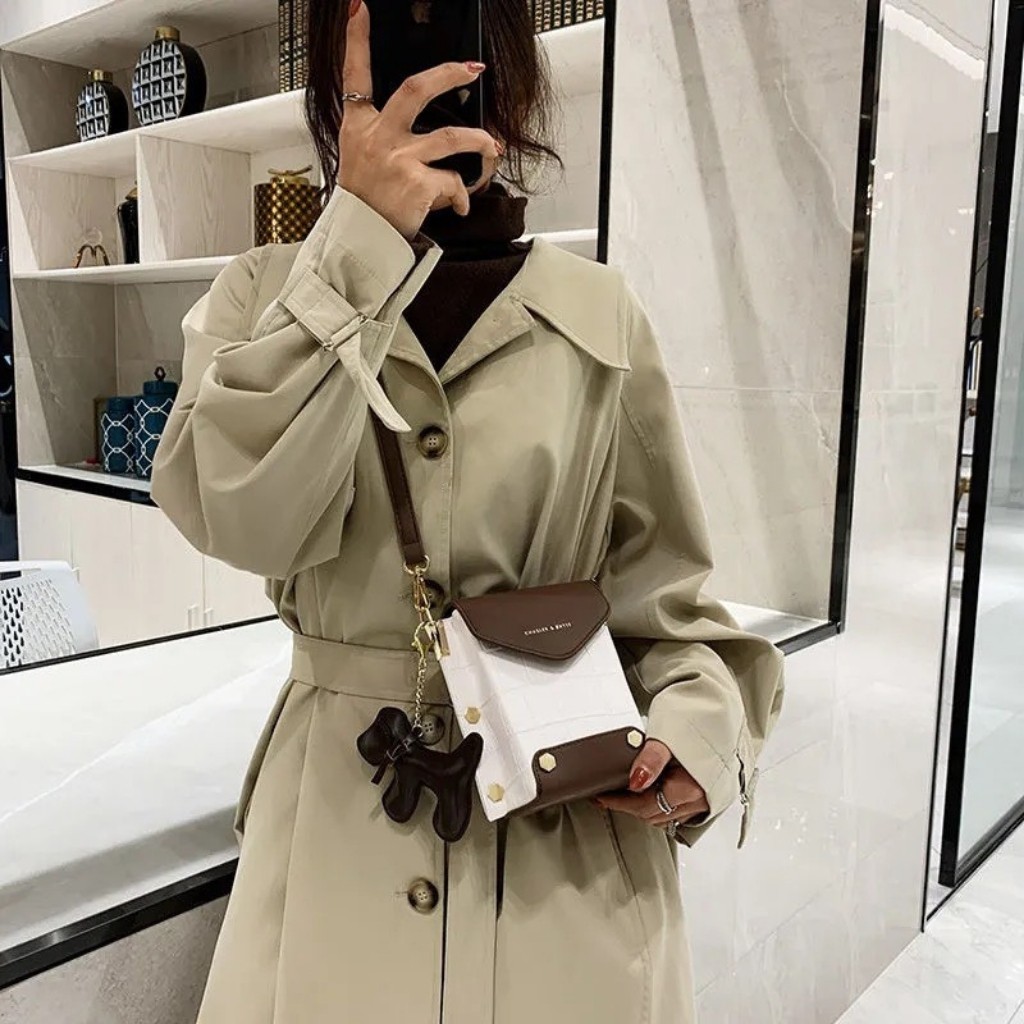 Túi Xách Nữ Mini Phối Màu Cực Đẹp Chất Da Tự Nhiên Bền Đẹp Size 16