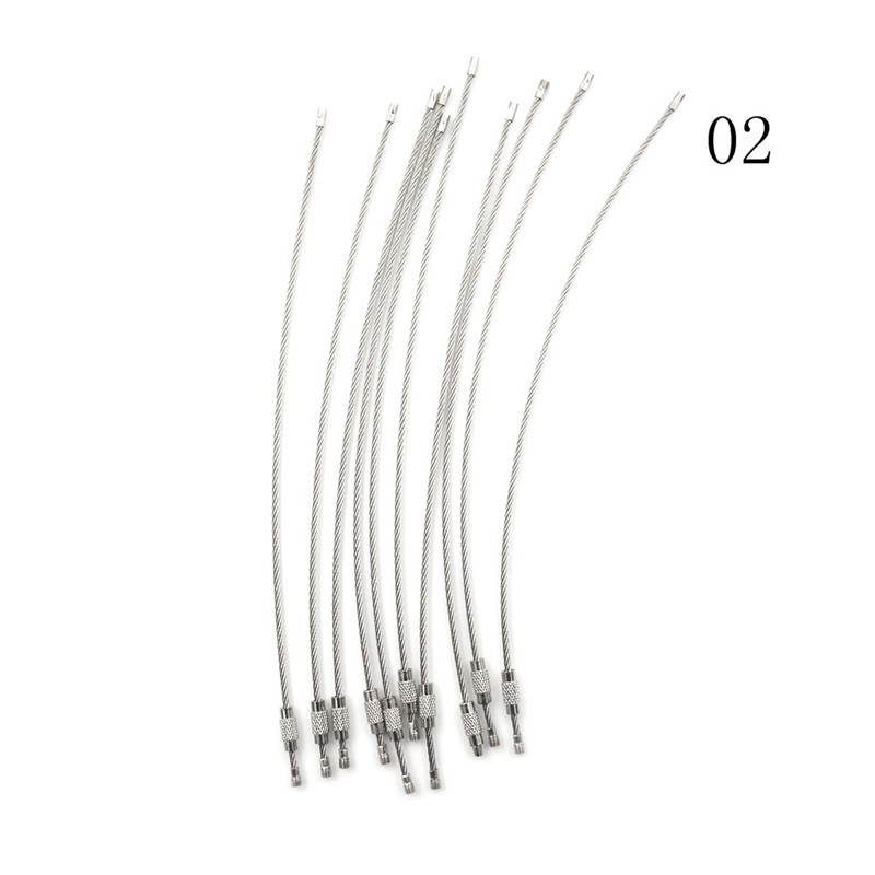 Set 10 Dây Móc Khóa Bằng Thép Không Gỉ 10 / 15 / 20cm