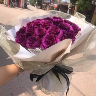 Bó Hoa Nhũ tím 15 Bông